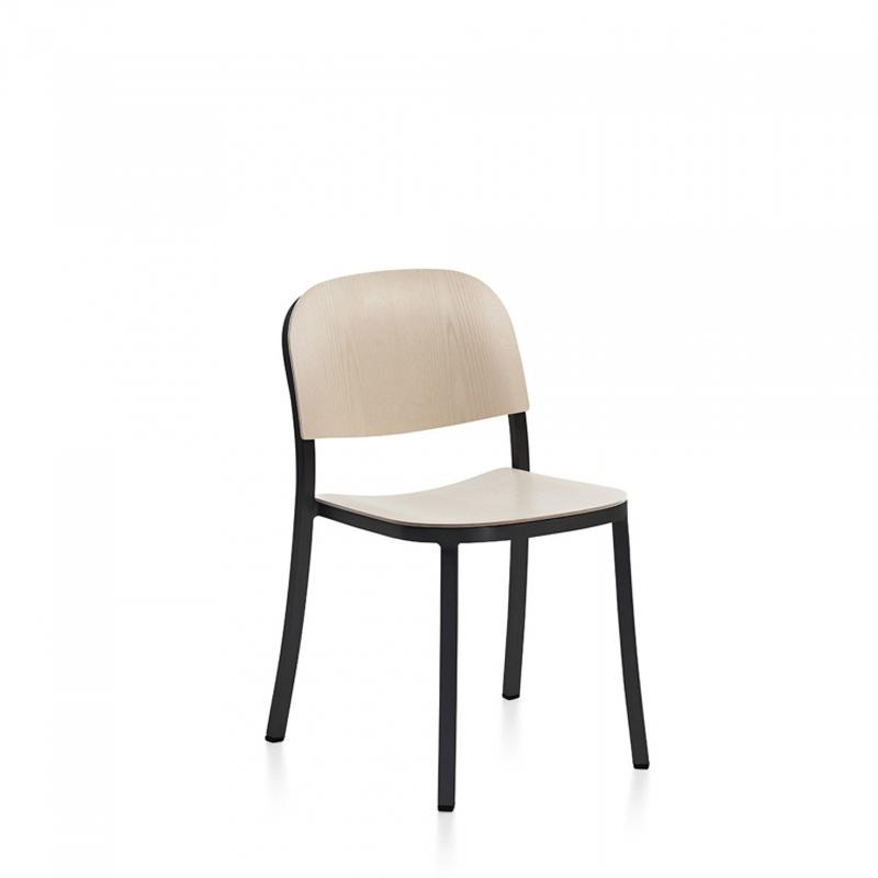 Emeco 1 Inch Stacking Chair Chairs Emeco DARK POWDER COATED ALUMINUM ASH