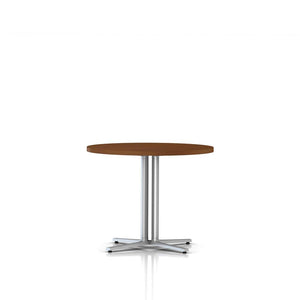 Everywhere Round Table Dining Tables herman miller 36-inch Diameter Light Brown Walnut Metallic Silver