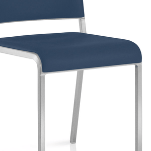 Emeco 20-06 Arm Chair Side/Dining Emeco Hand-Brushed Fabric Blue Seat Pad +$170 No Glides