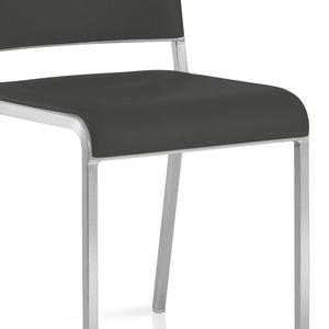 Emeco 20-06 Stacking Chair Side/Dining Emeco Hand-Brushed Fabric Dark Grey Seat Pad +$170 No Glides
