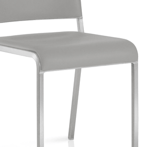Emeco 20-06 Stacking Chair Side/Dining Emeco Hand-Brushed Fabric Light Grey Seat Pad +$170 No Glides