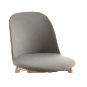 Emeco Alfi High-Back Chair Side/Dining Emeco Ash Dark Brown Fabric Maharam Mode Sycamore 008 +$390