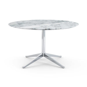 Florence Knoll 54" Round Table Dining Tables Knoll Polished chrome Arabescato marble, Shiny finish 
