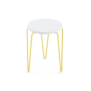 Florence Knoll Hairpin™ Stacking Table table Knoll Laminate - White Painted Steel - Yellow 