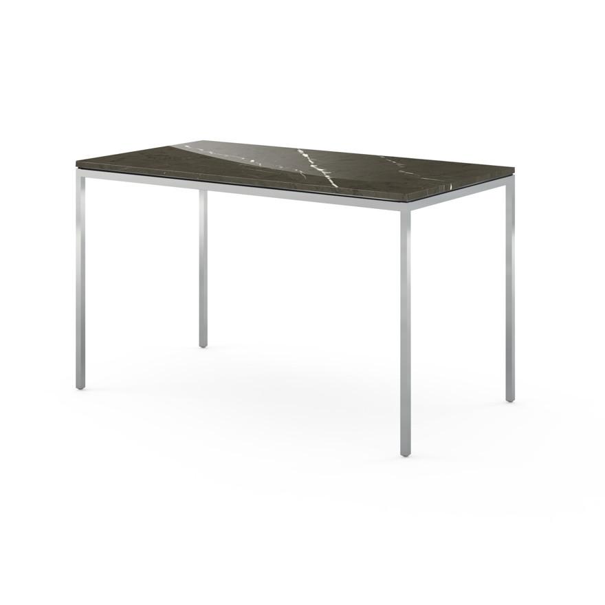 Florence Knoll Mini Desk - 48" x 26" Desk's Knoll Grigio Marquina marble, Shiny finish