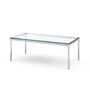 Florence Knoll Rectangular Coffee Table Coffee Tables Knoll polished chrome Clear Glass 