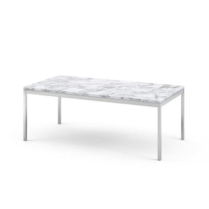 Florence Knoll Rectangular Coffee Table Coffee Tables Knoll polished chrome Arabescato marble, Satin finish 