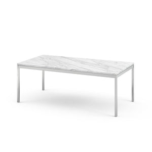 Florence Knoll Rectangular Coffee Table Coffee Tables Knoll polished chrome Carrara marble, Satin finish 
