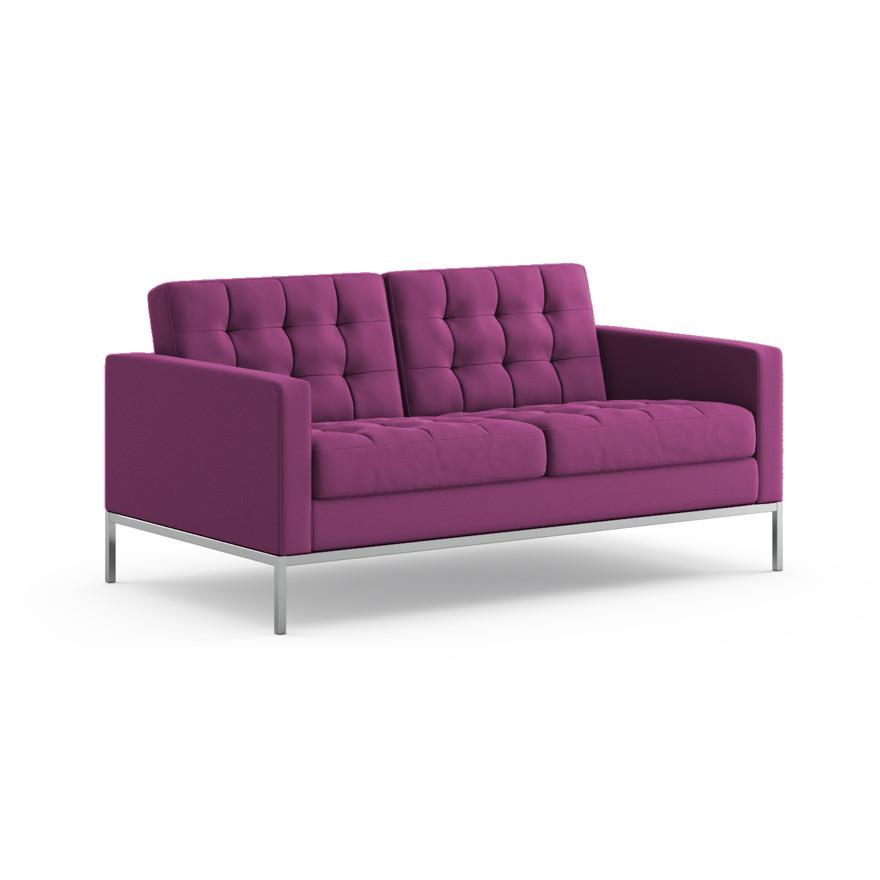 Florence Knoll Relaxed Settee sofa Knoll Ultrasuede - Wild Plum
