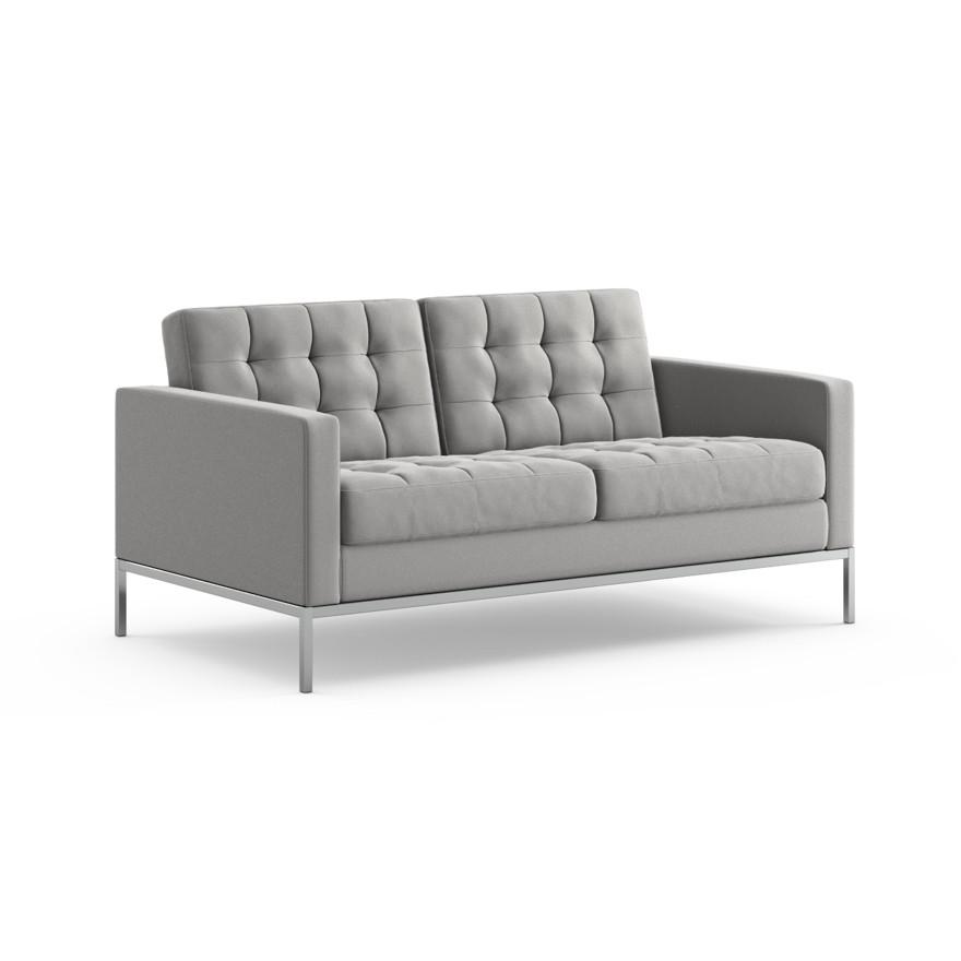 Florence Knoll Relaxed Settee sofa Knoll Knoll Velvet - Silver