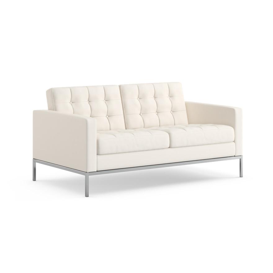 Florence Knoll Relaxed Settee sofa Knoll Prairie Leather - Cottontail