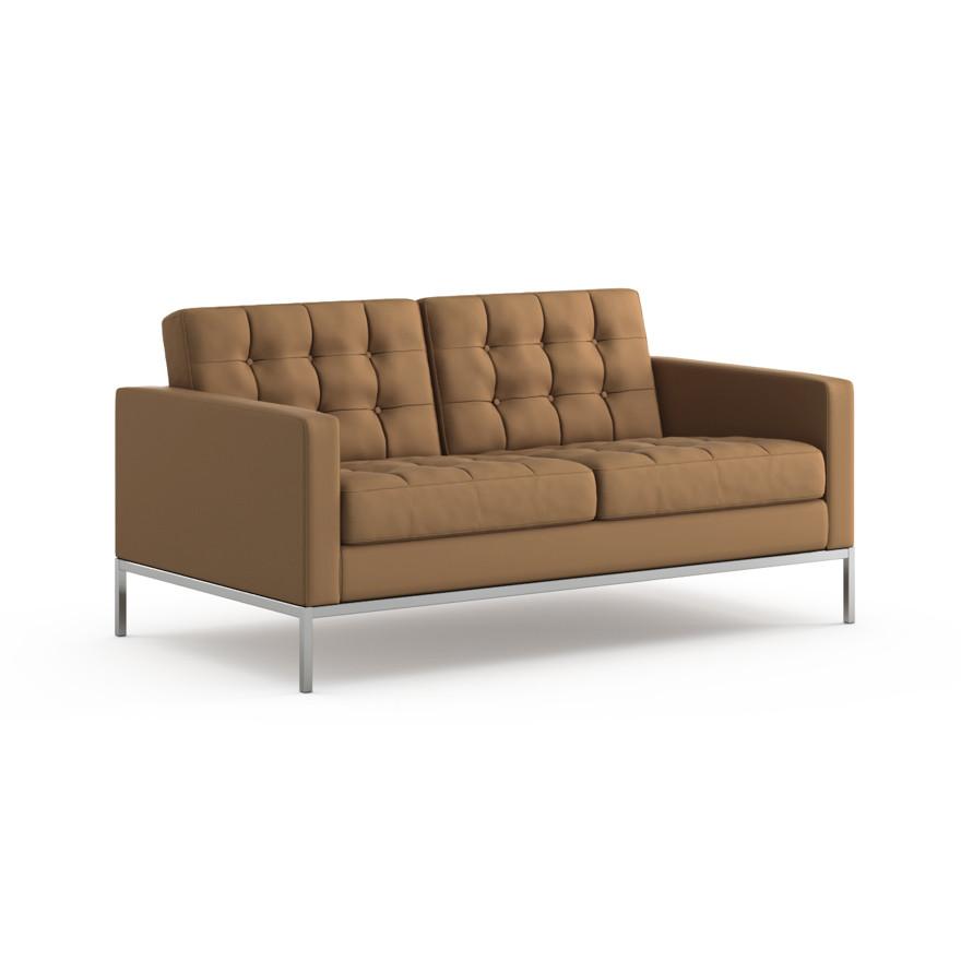 Florence Knoll Relaxed Settee sofa Knoll Volo Leather - Tan