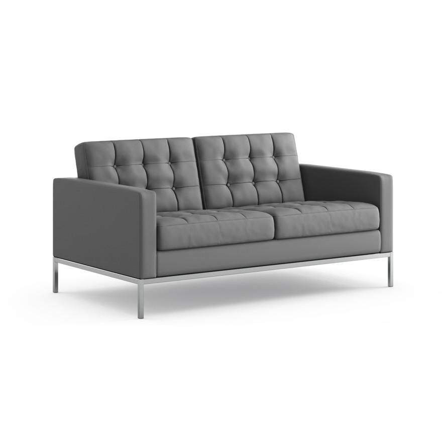 Florence Knoll Relaxed Settee sofa Knoll Volo Leather - Cadet