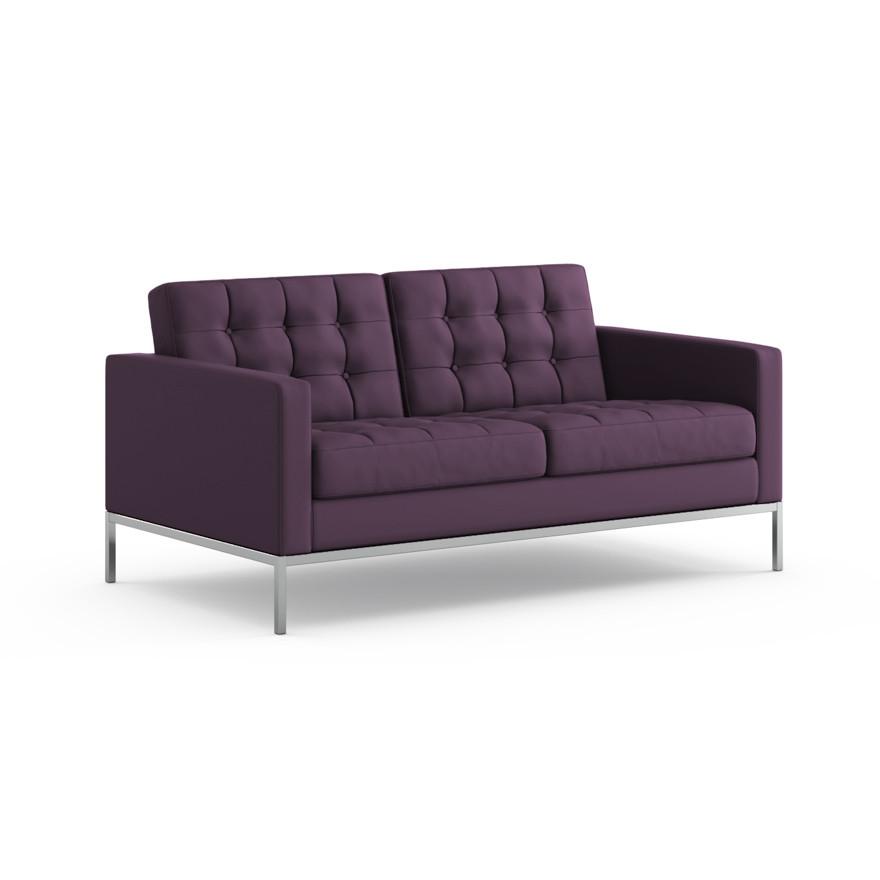 Florence Knoll Relaxed Settee sofa Knoll Sabrina Leather - Pansy