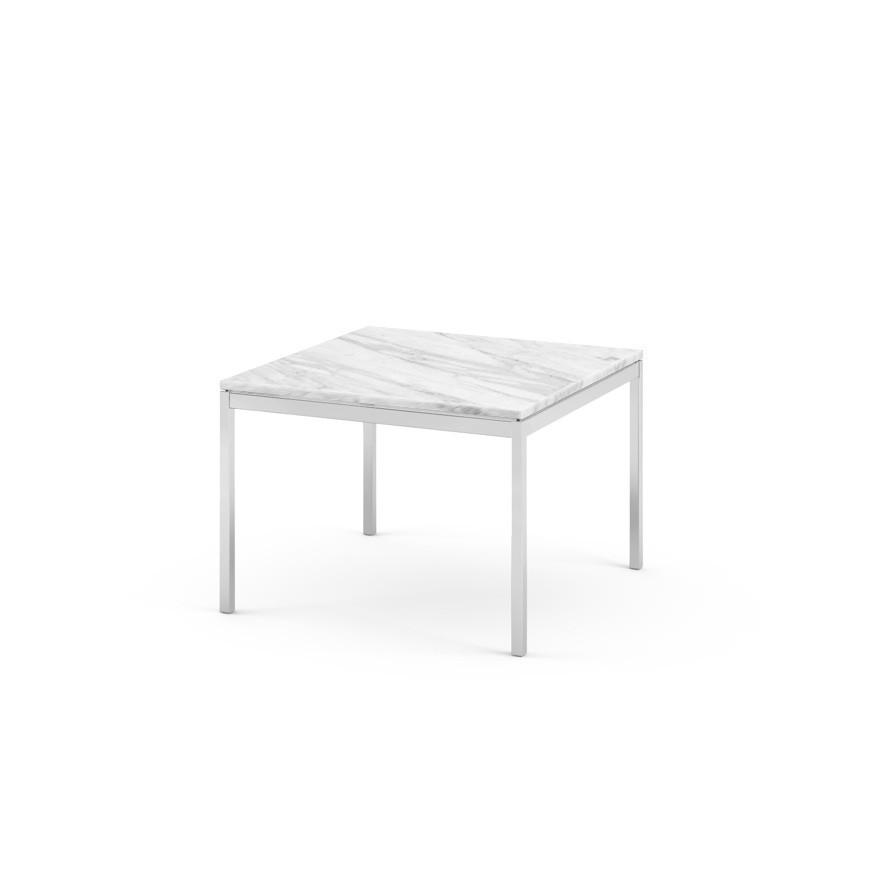 Florence Knoll Square Coffee Table Coffee Tables Knoll polished chrome Carrara marble, Satin finish