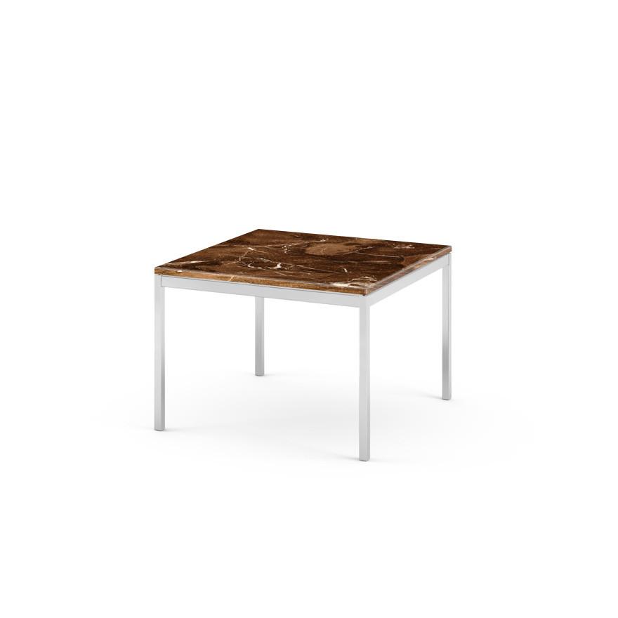 Florence Knoll Square Coffee Table Coffee Tables Knoll Sapolished chrometin Chrome Espresso marble, Satin finish