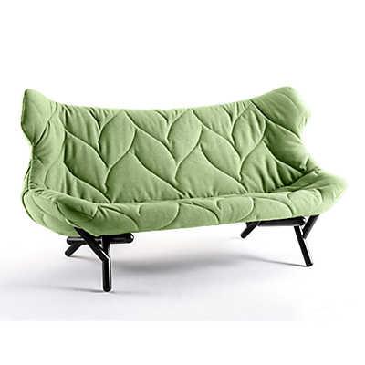Foliage Sofa Sofa Kartell Black Legs trevira - green (D)