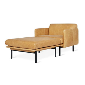 Foundry Chaise Sofa Gus Modern Canyon Whiskey Leather Black 