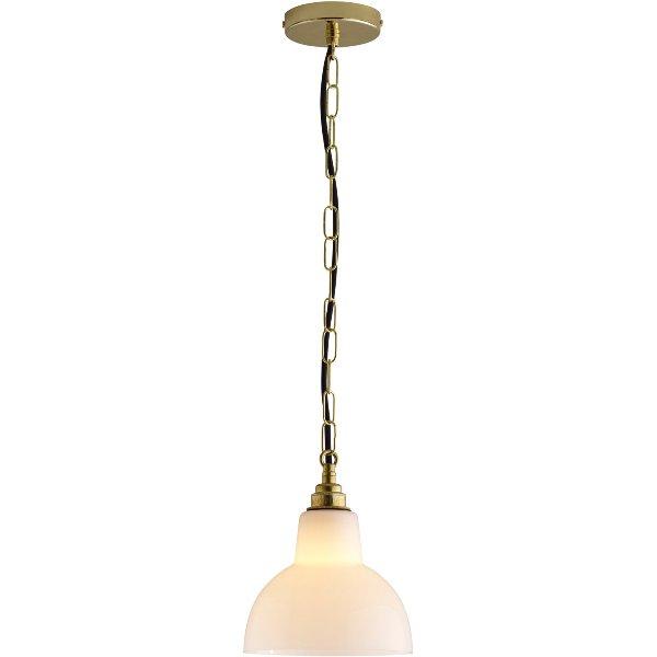 Glass 'York' Pendant Pendant Lights Original BTC Opal + Brass 1