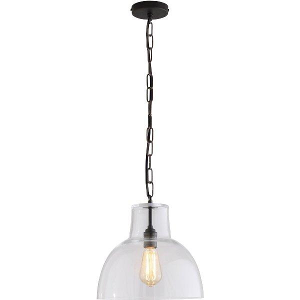 Glass 'York' Pendant Pendant Lights Original BTC Clear + Weathered Brass 2
