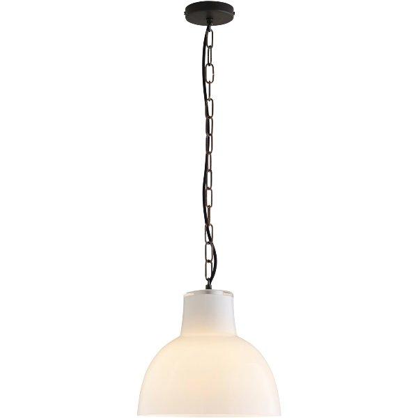 Glass 'York' Pendant Pendant Lights Original BTC Opal + Weathered Brass 2