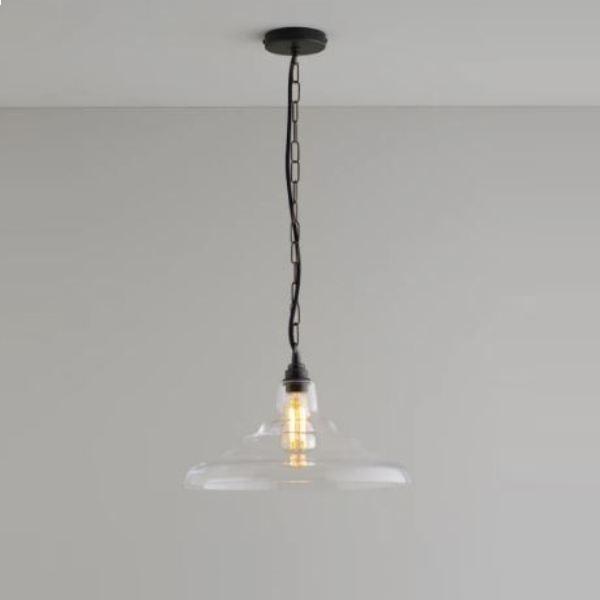 Glass School Pendant Light Pendant Lights Original BTC Medium Clear and Weathered Brass