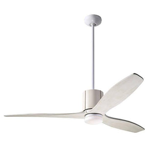 LeatherLuxe DC Ceiling Fan Ceiling Fans Modern Fan Co Gloss White/Ivory Whitewash Wall Control With 17w LED
