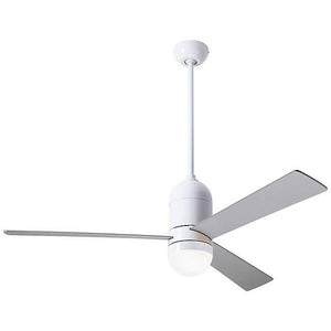 Cirrus DC Ceiling Fan Ceiling Fans Modern Fan Co Gloss White Aluminum Wall Control With 17w LED