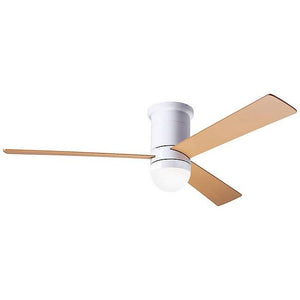 Cirrus Flush DC Ceiling Fan Ceiling Fans Modern Fan Co Gloss White Maple Wall Control With 17w LED