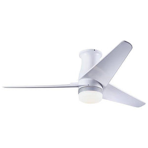 Velo Flush DC Ceiling Fan Ceiling Fans Modern Fan Co Gloss White White Wall Control With 17w LED