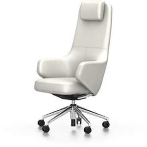Grand executive highback chair task chair Vitra Leather - Snow Hard castors for carpet 