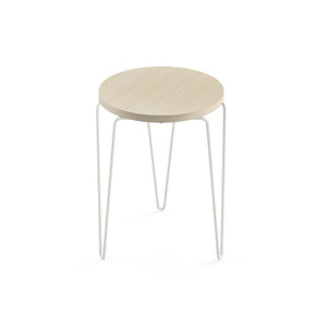 Florence Knoll Hairpin Stacking Table table Knoll Light Ash white powder-coat base 