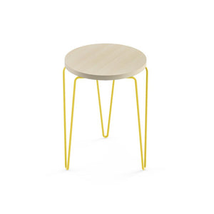 Florence Knoll Hairpin Stacking Table table Knoll Light Ash yellow powder-coat base 
