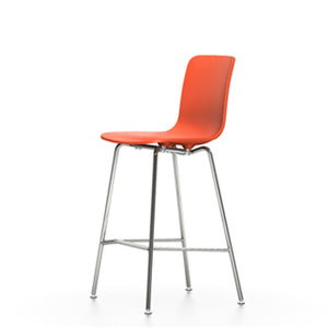Hal Stool bar seating Vitra medium seat height - 25.5" h orange white glides for carpet