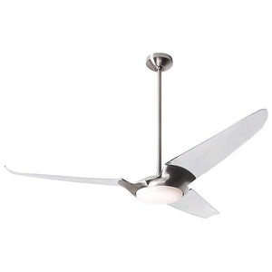IC/Air3 Ceiling Fan in Bright Nickel Ceiling Fans Modern Fan Co Clear 20W LED +$95.00 Wall Control