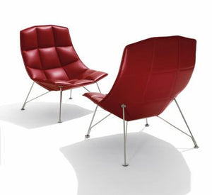 Jehs+Laub Wire Base Lounge - Leather lounge chair Knoll 