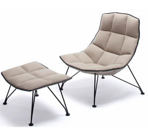 Jehs+Laub Wire Base Lounge - Leather lounge chair Knoll 