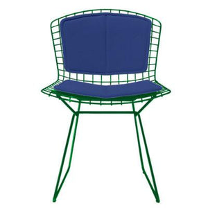 Bertoia Side Chair with Seat and Back Pad Side/Dining Knoll Green Vinyl - Blueberry 