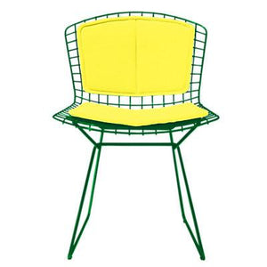Bertoia Side Chair with Seat and Back Pad Side/Dining Knoll Green Vinyl - Sunflower 