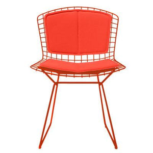Bertoia Side Chair with Seat and Back Pad Side/Dining Knoll Red Vinyl - Carrot 