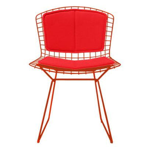 Bertoia Side Chair with Seat and Back Pad Side/Dining Knoll Red Vinyl - Red 
