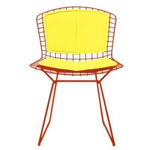 Bertoia Side Chair with Seat and Back Pad Side/Dining Knoll Red Vinyl - Sunflower 