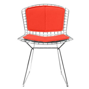 Bertoia Side Chair with Seat and Back Pad Side/Dining Knoll Chrome Vinyl - Carrot 