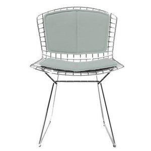 Bertoia Side Chair with Seat and Back Pad Side/Dining Knoll Chrome Vinyl - Fog 