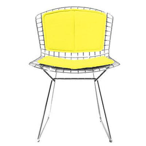 Bertoia Side Chair with Seat and Back Pad Side/Dining Knoll Chrome Vinyl - Sunflower 
