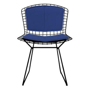 Bertoia Side Chair with Seat and Back Pad Side/Dining Knoll Black Vinyl - Blueberry 