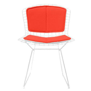 Bertoia Side Chair with Seat and Back Pad Side/Dining Knoll White Vinyl - Carrot 