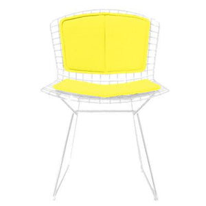 Bertoia Side Chair with Seat and Back Pad Side/Dining Knoll White Vinyl - Sunflower 