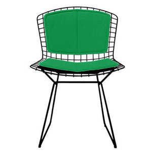 Bertoia Side Chair with Seat and Back Pad Side/Dining Knoll Black Vinyl - Lime 