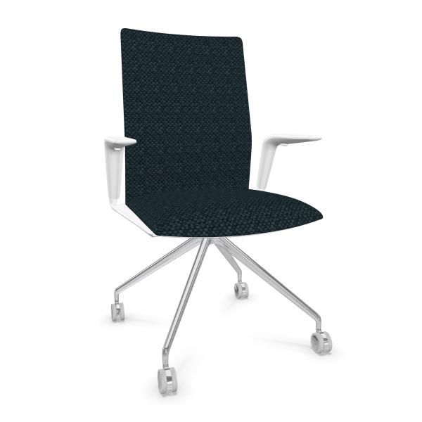 Kinesit Fixed Trestle Base Office Chair With Front Back and Seat Upholstered Chairs Arper
